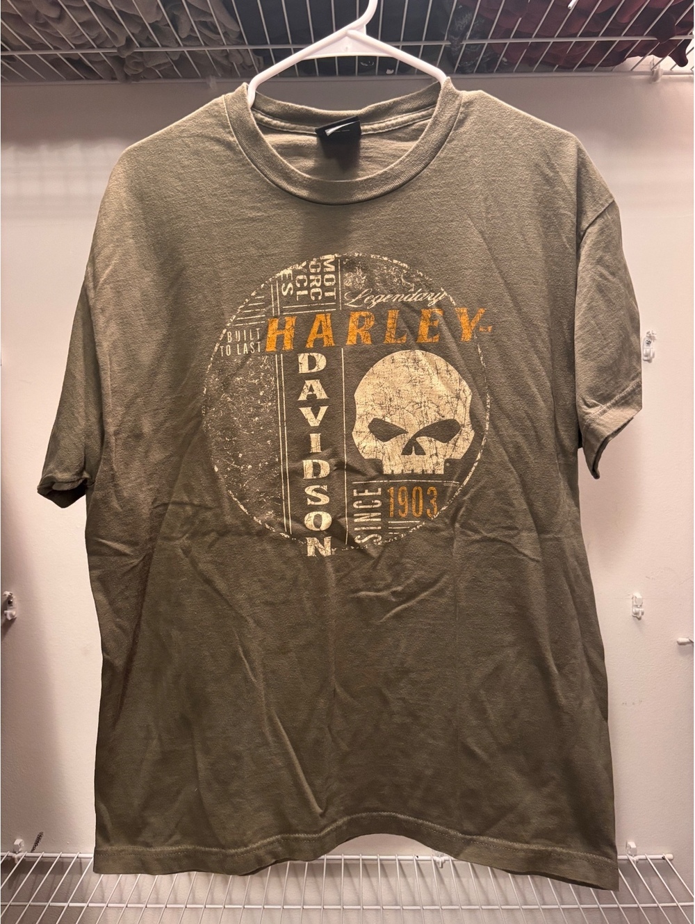 Harley-Davidson Men's Short Sleeve T-Shirt, Size Large, Khak